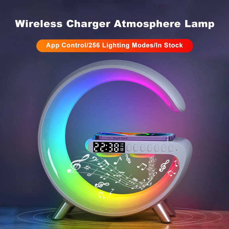 2023 Nieuwe intelligente LED-lamp Bluetooth Speake Draadloze oplader Sfeerlamp App-bediening voor slaapkamer Home Decor